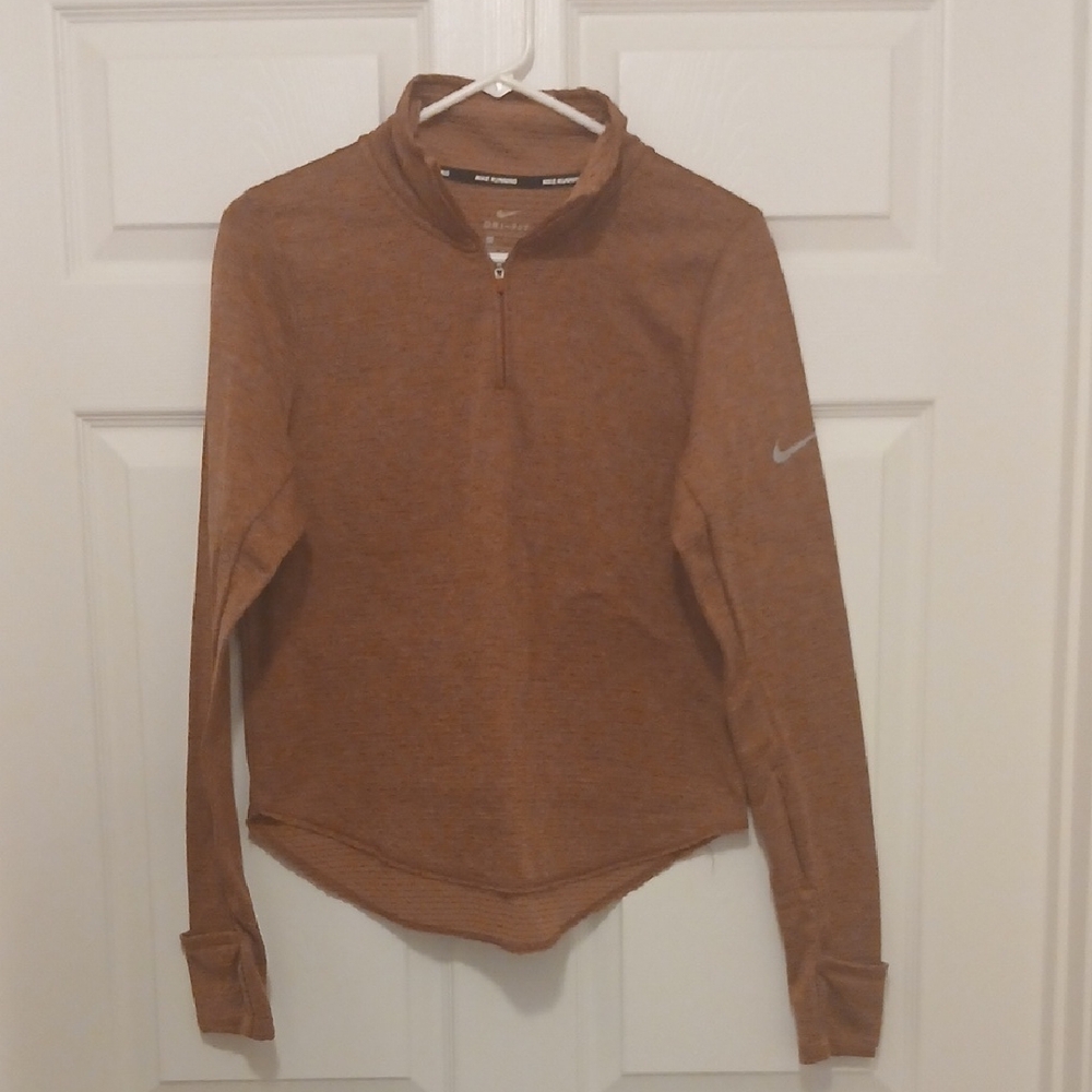Nike Running Quarter-zip. Dark Rose Color. Size S.